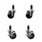 Service Caster 3'' SS Soft Rubber Wheel Swivel 1-1/4'' Expanding Stem Caster Set 2 Brakes, 4PK SCC-SSEX20S314-SRS-2-TLB-2-114 - alternate 1